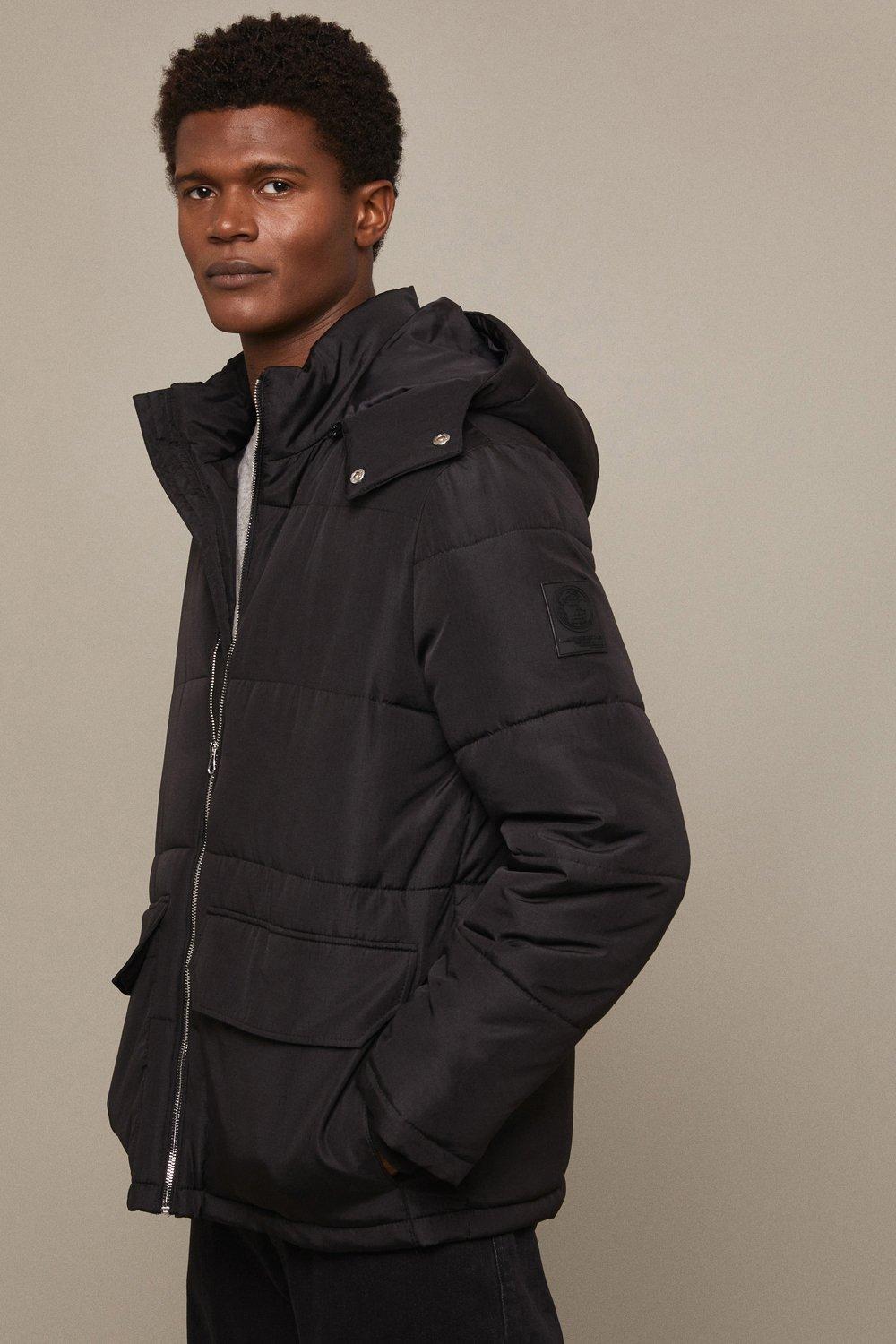 Mens Quilted Utility Puffer Jacket