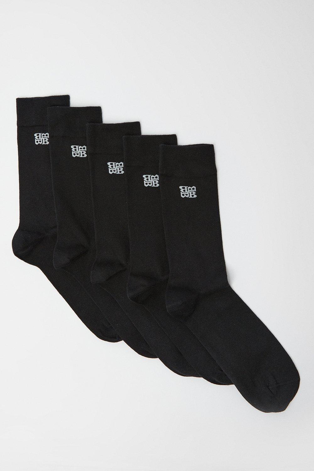 Mens 5 Pack Plain Socks