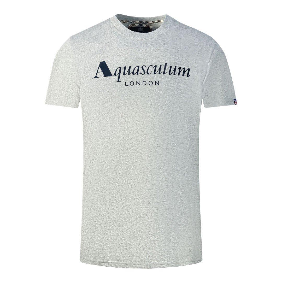 T Shirts London Brand Logo Grey T Shirt Aquascutum