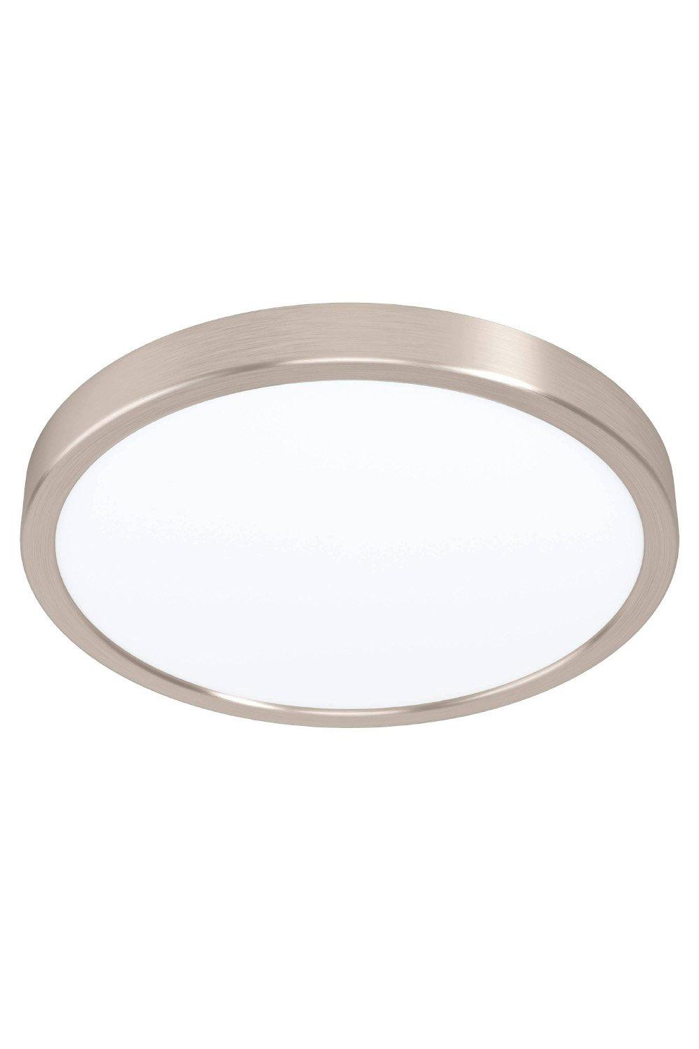 Lighting Fueva 5 Satin Nickel Round Integrated LED Flush Light Eglo