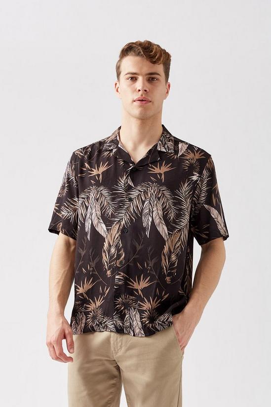 Burton Relaxed Fit Black Floral Shirt 1