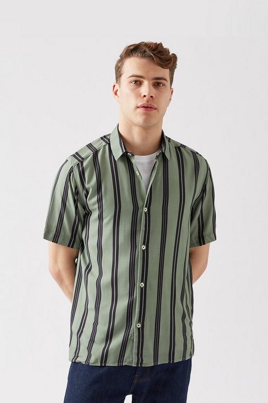Burton Khaki Striped Shirt 2