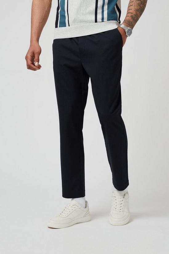 Burton Navy Slim Cropped Pull On Trousers 2