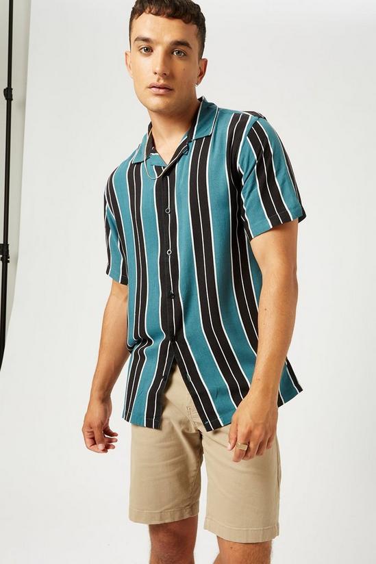 Burton Striped Revere Collar Shirt 1