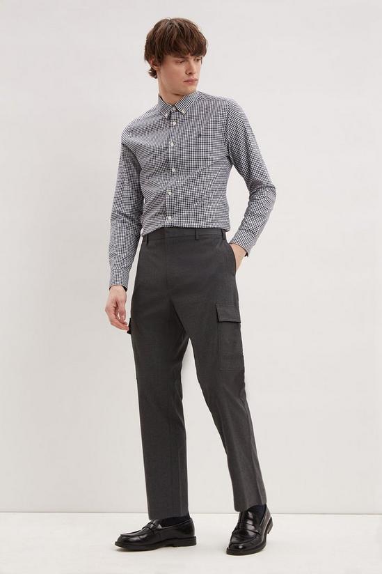 Burton Slim Mid Grey Crop Cargo Trousers 2