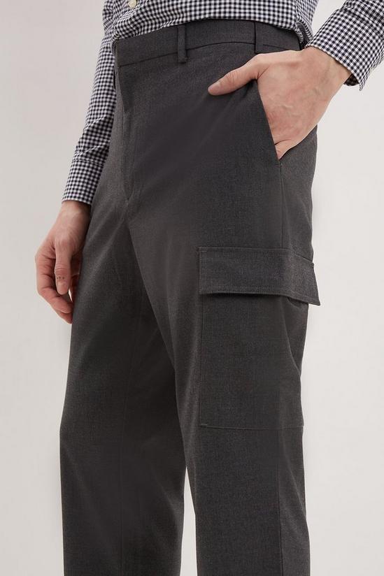 Burton Slim Mid Grey Crop Cargo Trousers 4