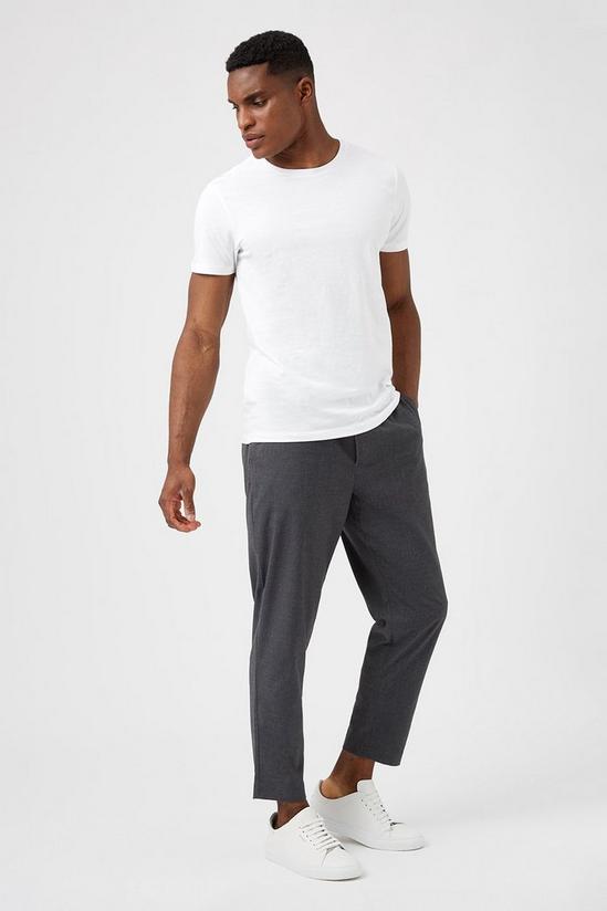 Burton Tapered Mid Grey Crop Pull On Trousers 1
