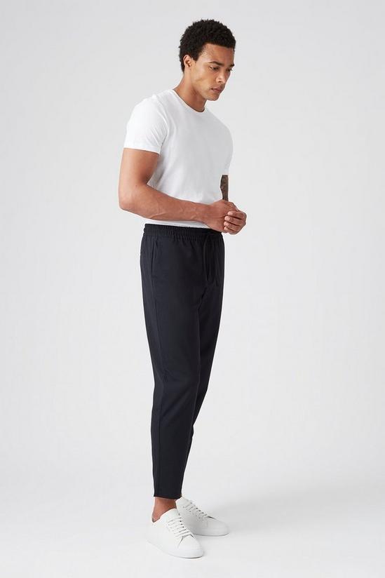Burton Navy Tapered Crop Pull On Trouser 1