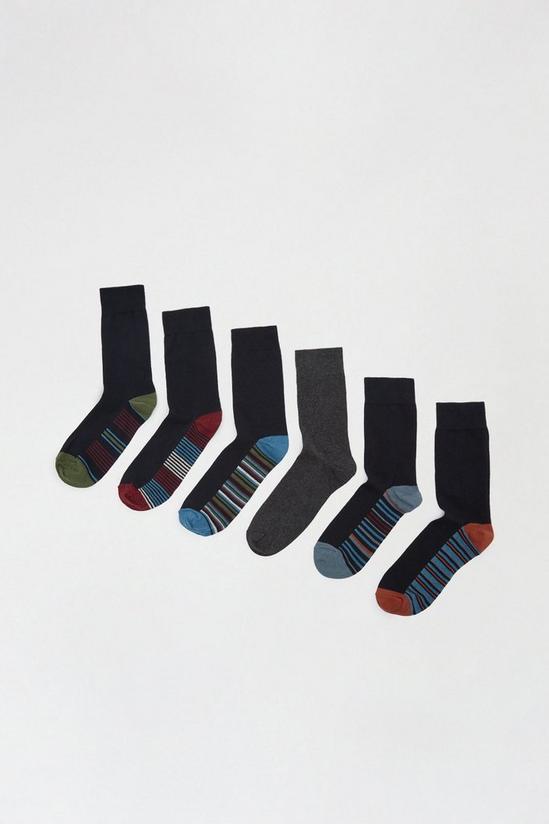 Burton 7 Pack Navy Sole Design Print Socks 1