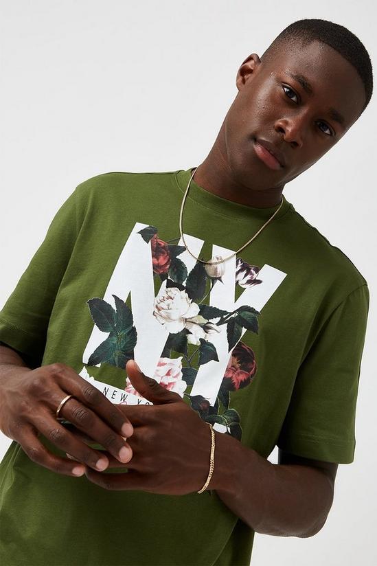 Burton Khaki NY Floral Graphic T-shirt 4