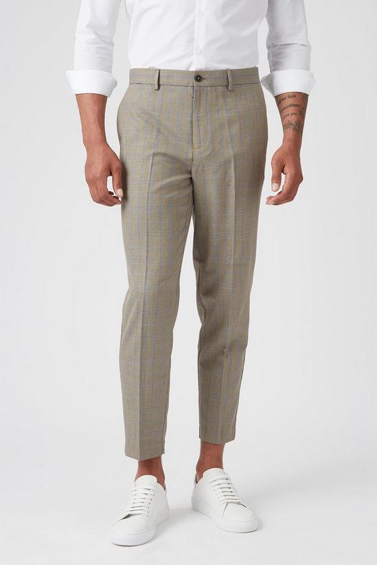 Burton Tapered Grey Check Crop Trousers 2