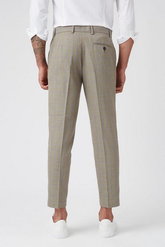 Burton Tapered Grey Check Crop Trousers 3