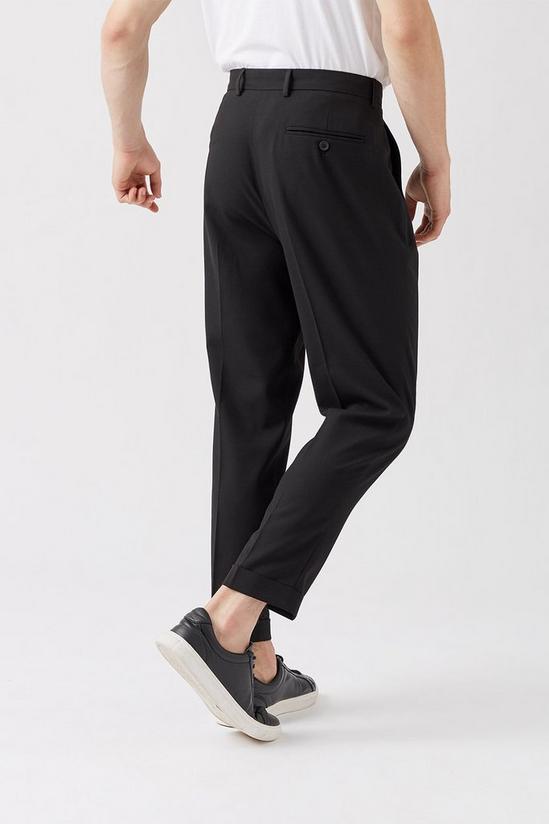 Burton Tapered Black Double Pleat Trousers 3
