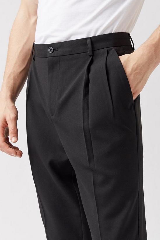 Burton Tapered Black Double Pleat Trousers 4