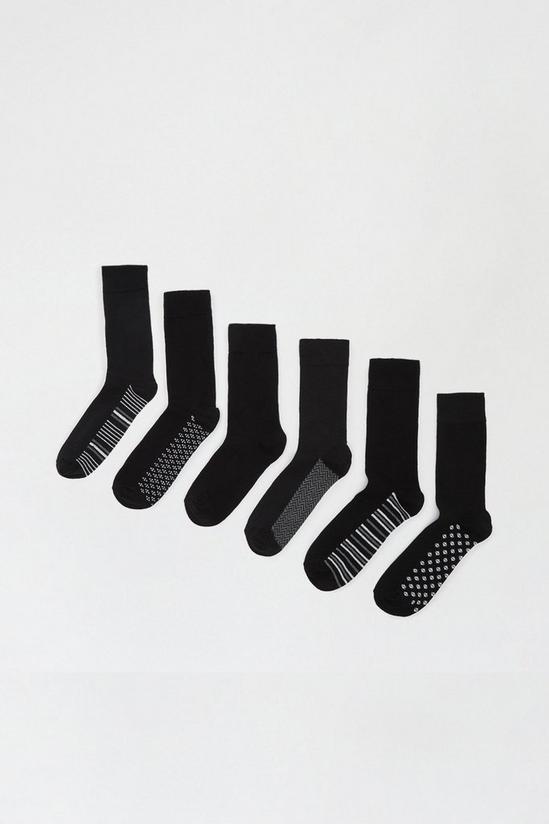 Burton 7 Pack Black Monochrome Print Socks 1