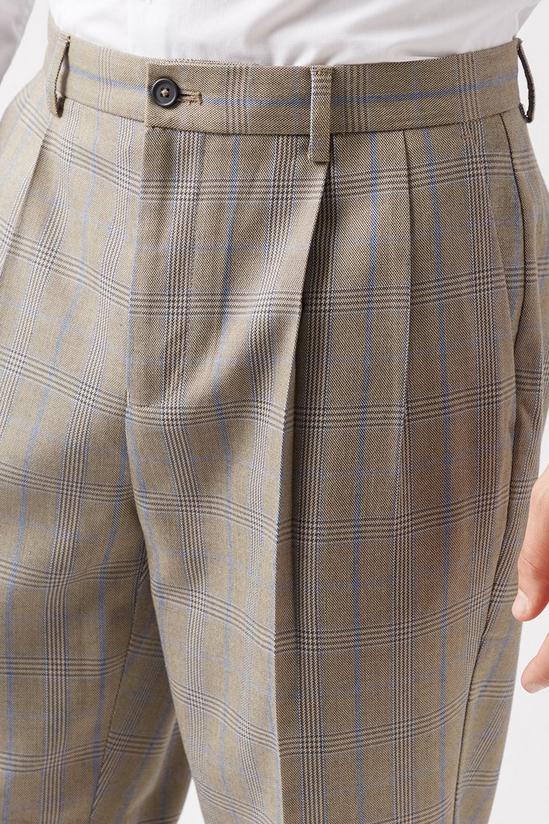 Burton Grey Check Double Pleat Tapered Trouser 4