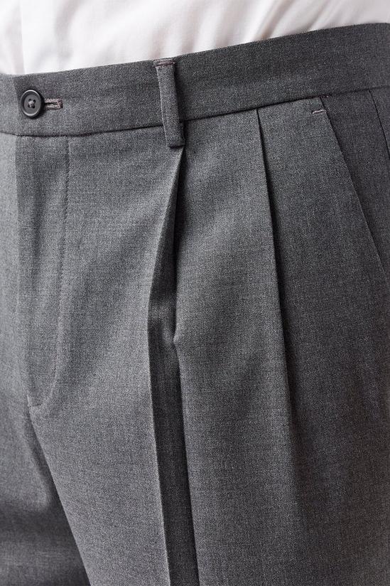 Burton Grey Double Pleat Tapered Trouser 4