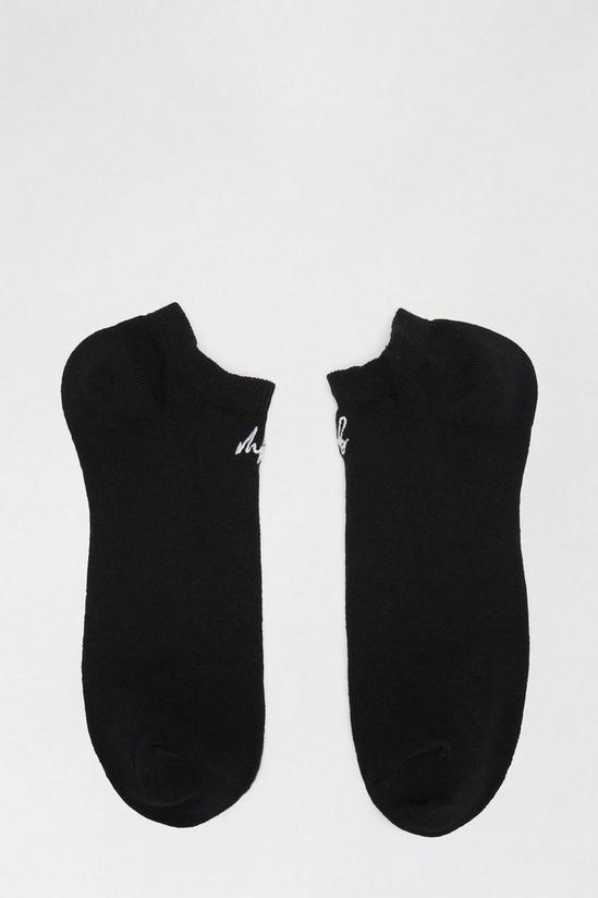 Burton 5 Pack Black Embroidered Trainer Liner Socks 3