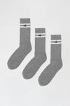 Burton 3 Pack Grey Striped Crew Socks thumbnail 1
