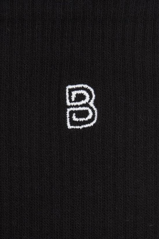 Burton 3 Pack Black Embroidered B Logo Crew Socks 2