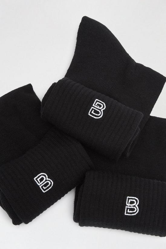 Burton 3 Pack Black Embroidered B Logo Crew Socks 3