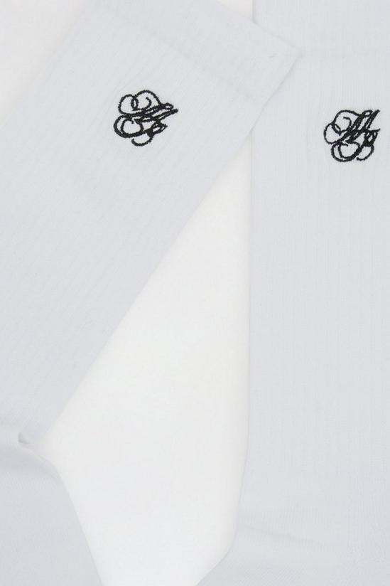 Burton 3 Pack White Embroidered Crew Socks 3