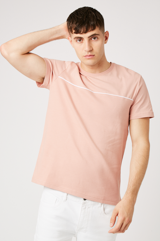 Burton Pink Textured Piping T-shirt 1