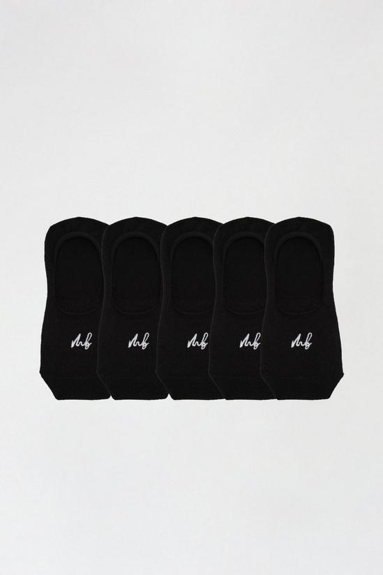 Burton 5 Pack Black Embroidered Invisible Socks 1