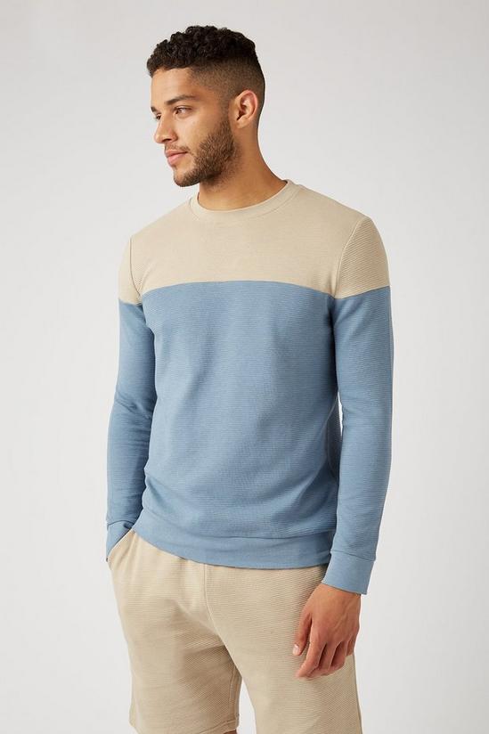 Burton Blue And Beige Ottoman Sweatshirt 1
