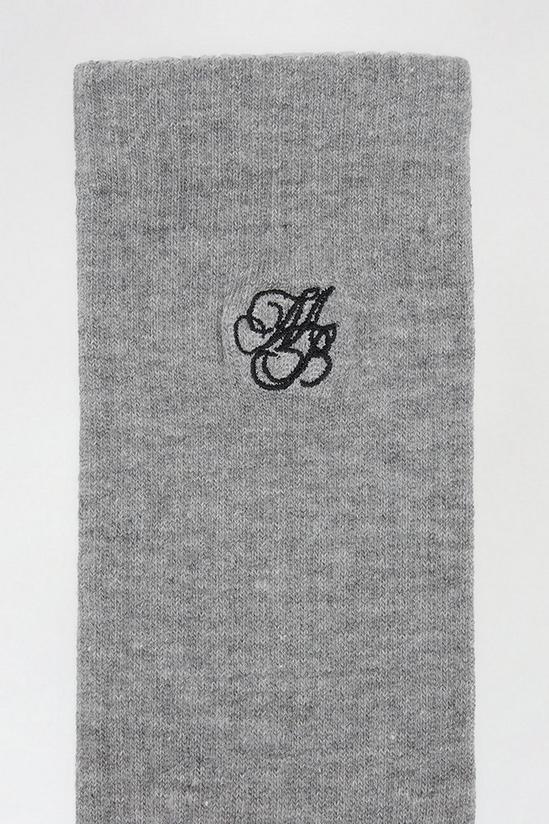 Burton 3 Pack Grey Embroidered Crew Socks 3