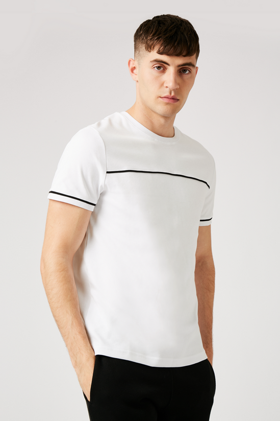 Burton White Slim Piping T-shirt 1