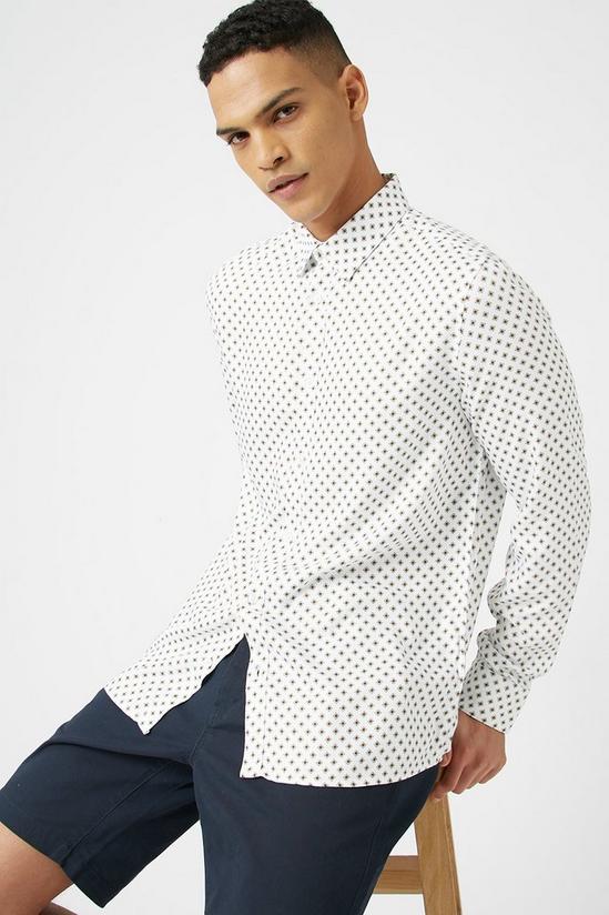 Burton Long Sleeve White Tile Print Shirt 1
