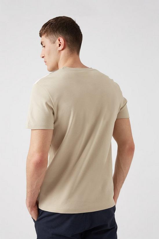 Burton Ecru Beige Grey Vertical Stripe T-shirt 3