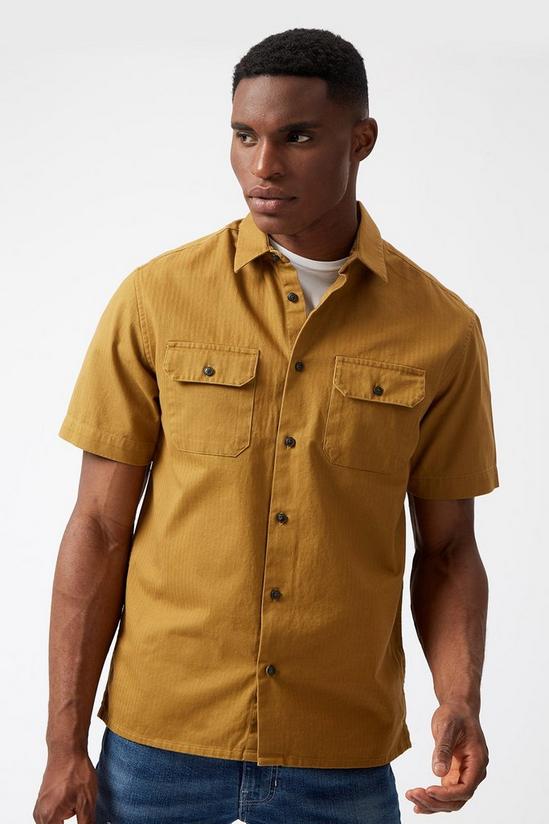 Burton Short Sleeve Tan Utility Shirt 1