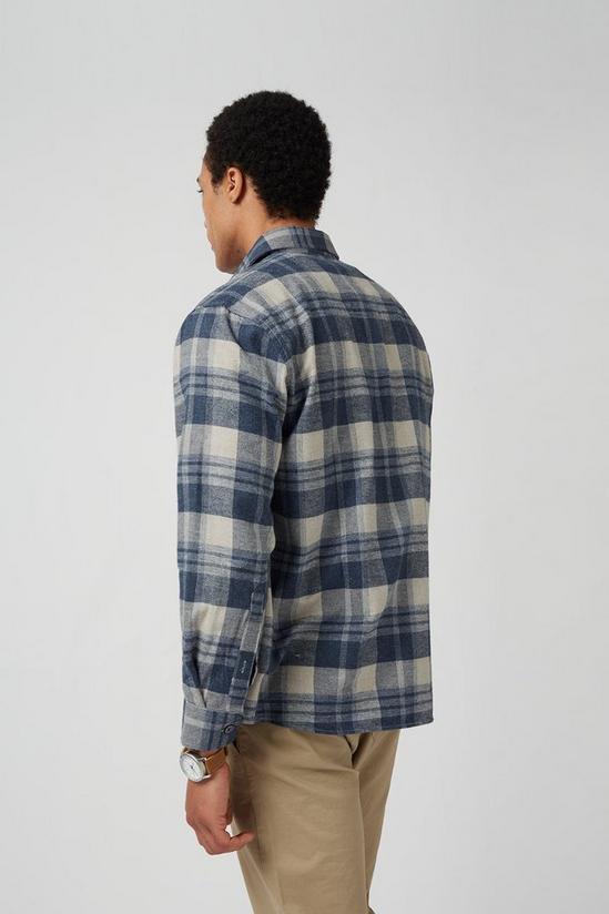 Burton Relaxed Fit Navy Check Overshirt 3