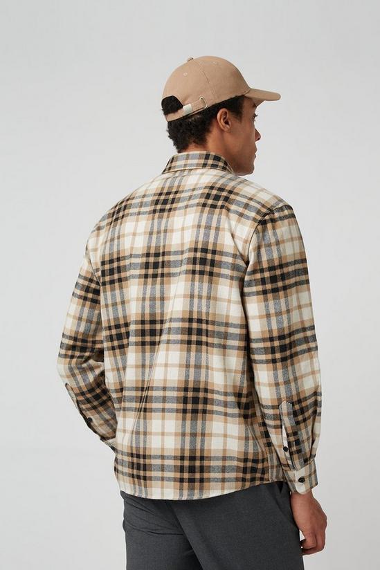 Burton Relaxed Fit Camel Check Overshirt 3