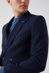 Burton Navy Pinstripe Slim Fit Suit Jacket thumbnail 4