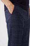 Burton Navy Highlight Check Slim Fit Suit Trousers thumbnail 4