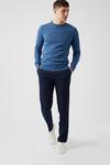 Burton Navy Pinstripe Slim Fit Suit Trousers thumbnail 1