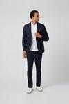 Burton Navy Gingham Check Slim Fit Suit Trouser thumbnail 1