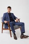 Burton Navy Highlight Check Slim Fit Suit Jacket thumbnail 1