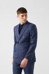 Burton Navy Highlight Check Slim Fit Suit Jacket thumbnail 2