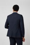 Burton Navy Gingham Check Slim Fit Suit Jacket thumbnail 3