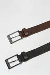 Burton 2 Pack Black And Brown Textured Buckle Belts thumbnail 3