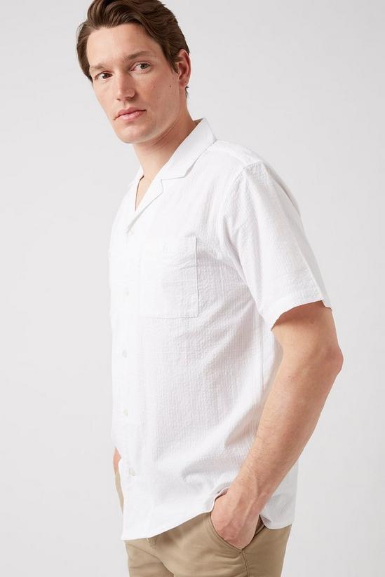 Burton White Twin Pocket Seersucker Shirt 1