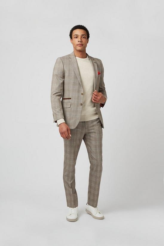 Burton Grey Highlight Check Slim Fit Suit Jacket 2