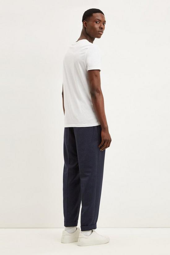 Burton Tapered Fit Navy Stripe Smart Trousers 3