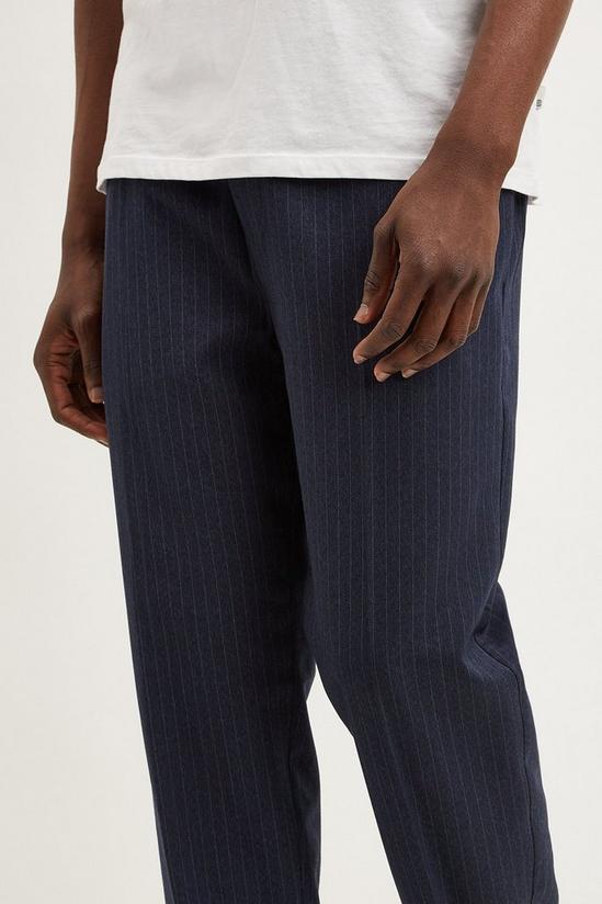 Burton Tapered Fit Navy Stripe Smart Trousers 4