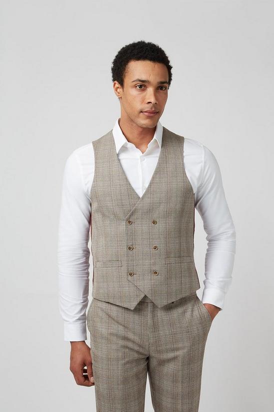 Burton Grey Highlight Check Slim Fit Waistcoat 1