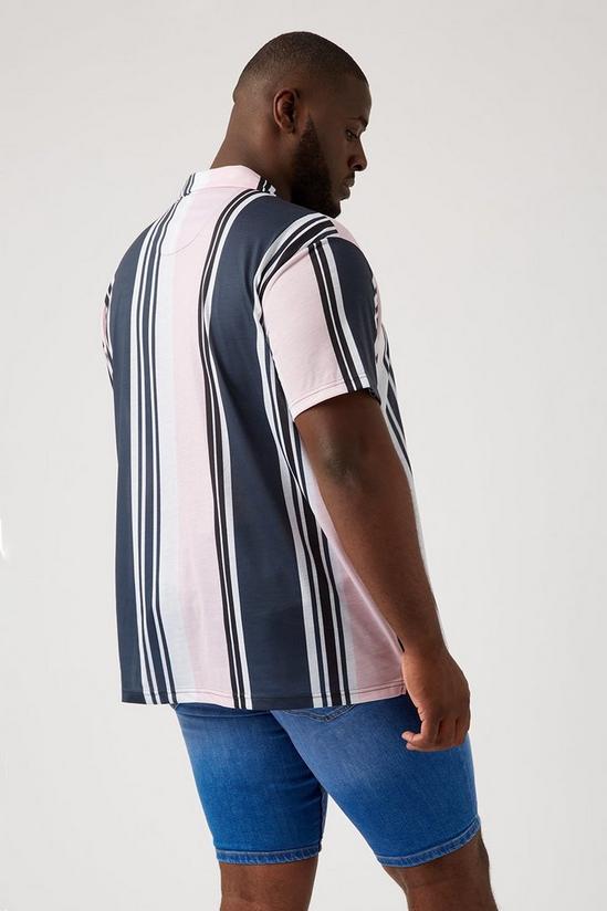 Burton Plus And Tall Navy And Pink Stripe Shirt 3